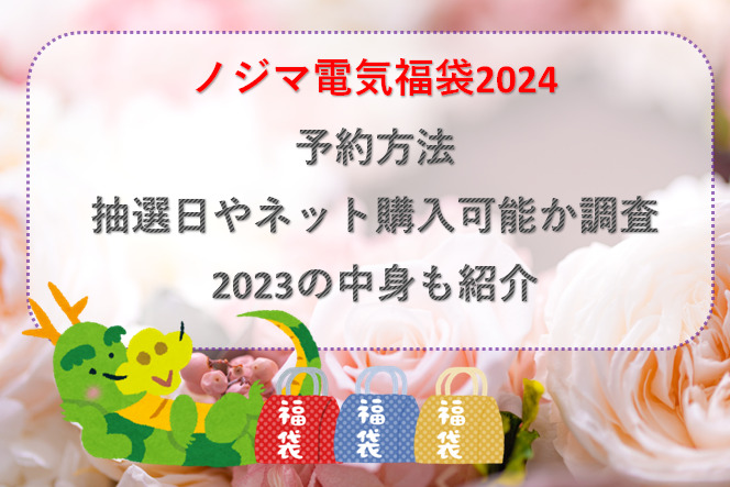 ノジマ電気福袋2024予約方法！抽選日やネット購入可能か調査/2023の中身も紹介